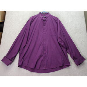 Giorgio Ferraro Dress Shirt Men Size 17.5 Purple Long Sleeve Pocket Button Front